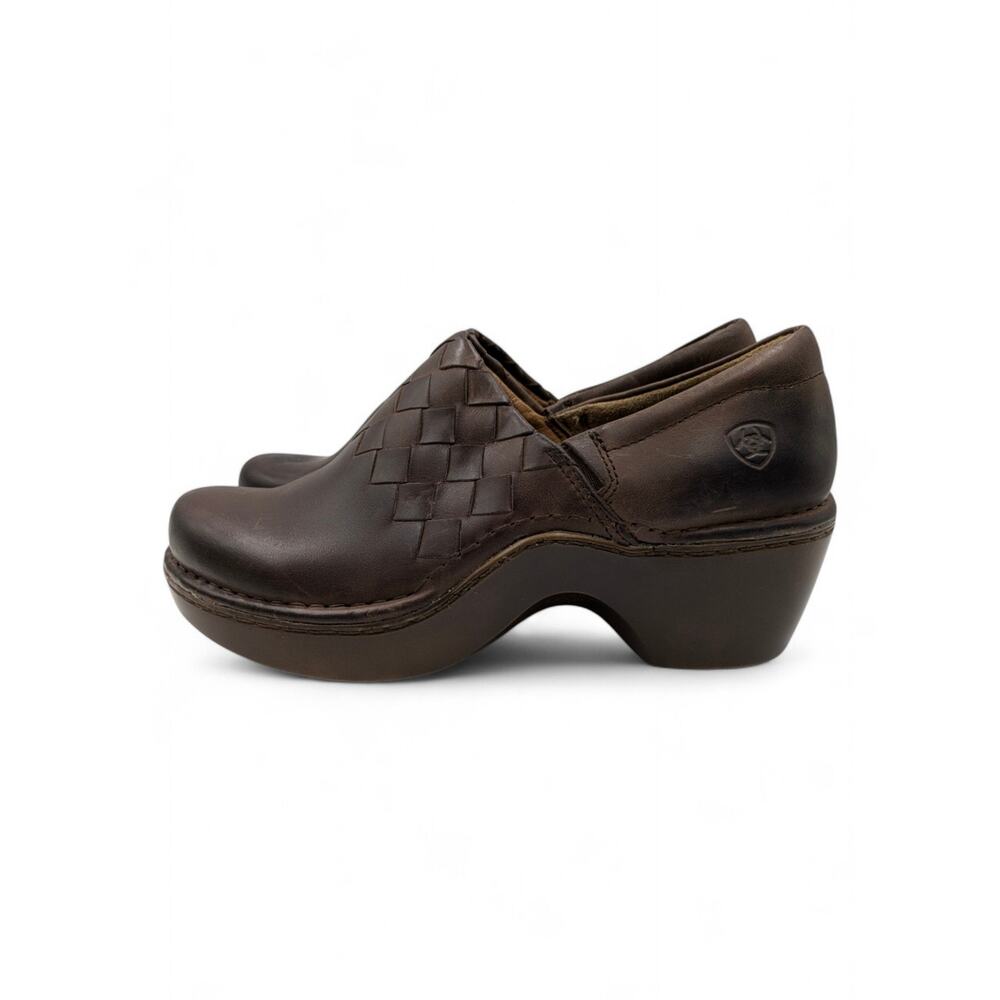 ARIAT "Ashbourne" Briar Brown Woven Clogs Style #10012028 - Women's Size 8.5
